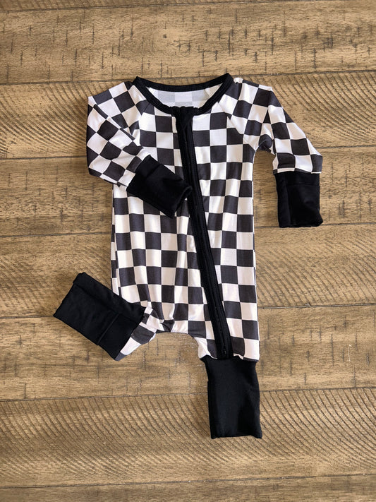 Black & Cream Checkered - Zippy