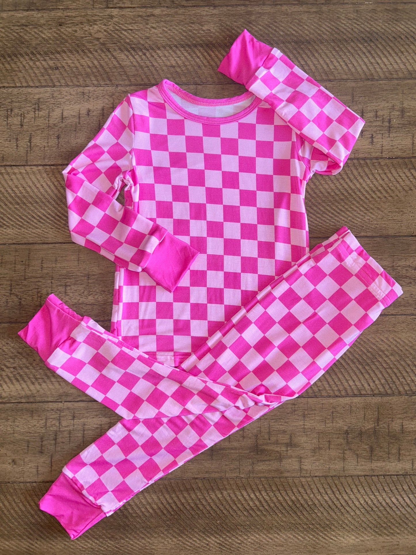 Pink Checkered - 2 PC Set