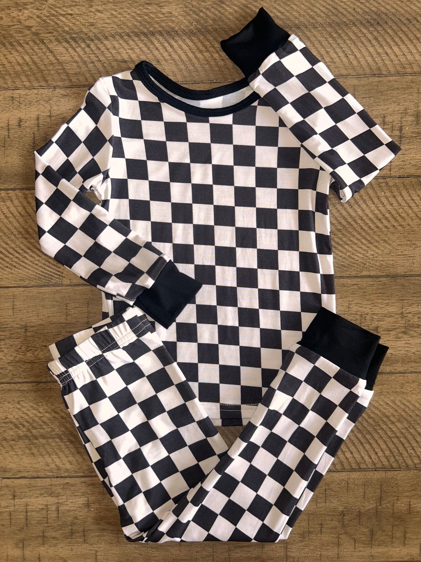 Black & Cream Checkered - 2 PC Set